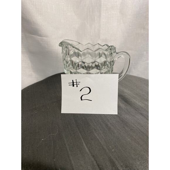 VTG Fostoria American Pressed Clear Glass CREAMER Cubist pattern EUC - Picture 9 of 14